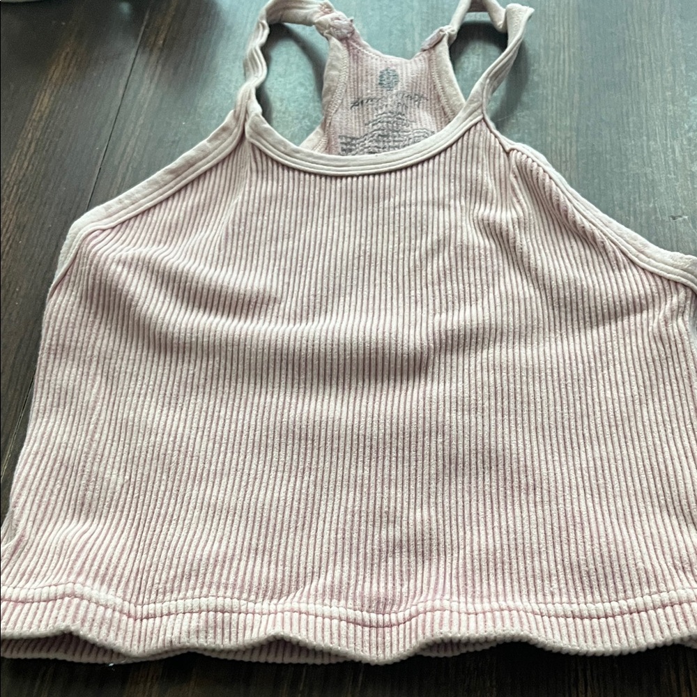 Pink Ribbed Crop Top free people maybe worn twice good condition